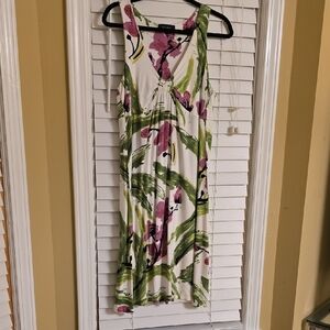 Karen Kane Green Pink Sleeveless Midi Sundress